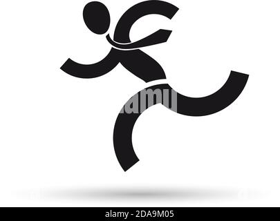 Vector sign running businessman Stock Vector
