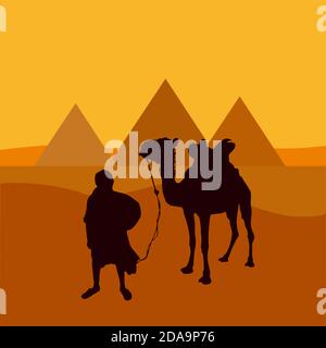 Vector illustration pyramids in egypt Stock Vector