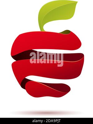 Vector sign peeled apple Stock Vector