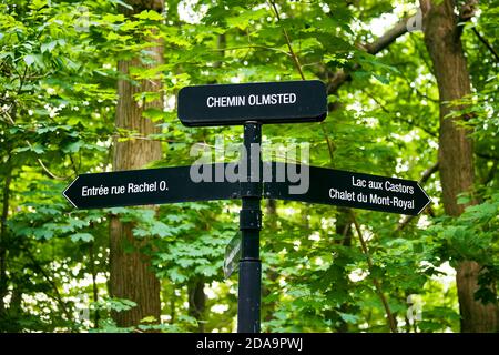 A directional sign post in the Royal Botanical Gardens. In the ...
