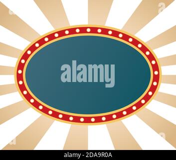 retro Light oval figure frame in striped background vector illustration design Stock Vector