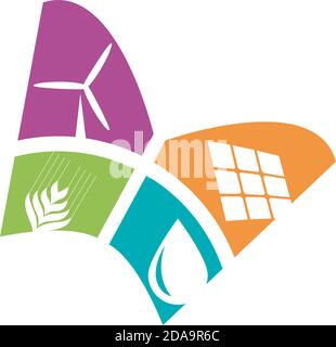 Vector sign butterfly, alternative energy Stock Vector