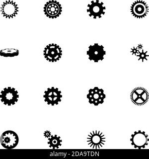 Gear icon - Expand to any size - Change to any colour. Perfect Flat Vector Contains such Icons as settings wheel, cogwheel, handover, clock or bicycle Stock Vector