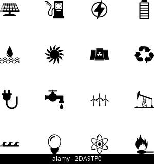 Energy icon - Expand to any size - Change to any colour. Perfect Flat Vector Contains such Icons as power, water, gas, electricity, lightning, pump, p Stock Vector