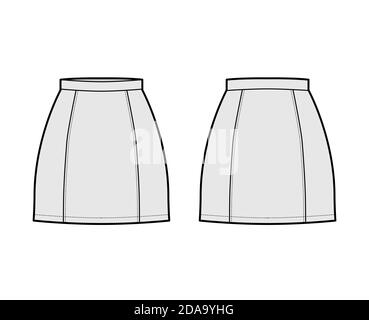 Skirt Flat Drawing  Etsy