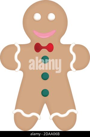 Illustration isolated on white background of a Christmas cookie. Stock Vector