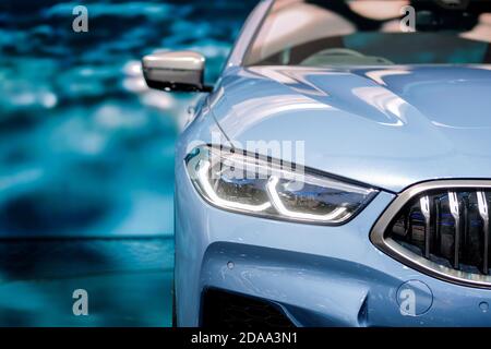 Nonthaburi-Thailand 30 NOV 2018: Headlight of BMW THE 8 show on display at The 35th Thailand International Motor Expo 2018 on 28 NOV -  10 DEC 2018 Stock Photo