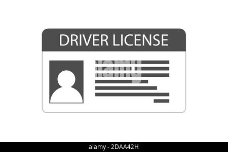 Driving photo ID. Icon flat driver s license. Driving license. Vector illustration. Stock Vector