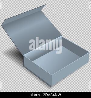 Realistic Grey Package Cardboard Box set. For Software, electronic device and other products. Vector illustration. Stock Vector