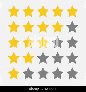 Rating Review icon - Flat design, glyph style icon - Yellow. EPS 10 Stock Vector