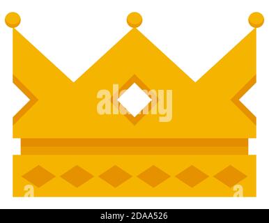 Classic king crown. Royal symbol in cartoon style. Stock Vector