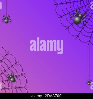 Spiders on a web, on a light background, eps 10 Stock Vector
