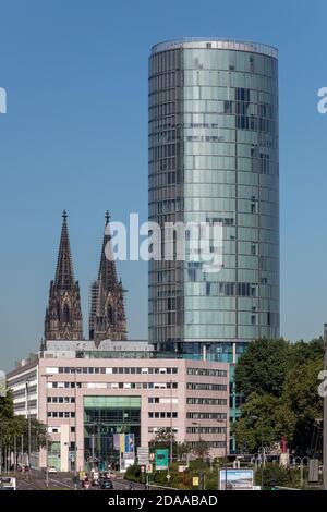 geography / travel, Germany, North Rhine-Westphalia, Cologne, Cologne dome after multi-storey building, Additional-Rights-Clearance-Info-Not-Available Stock Photo