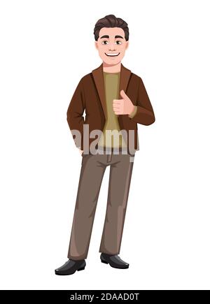 Stock vector. Young handsome business man. Businessman cartoon character in flat style. Vector illustration Stock Vector