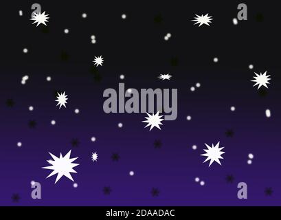 Falling snowflakes on a blue background. Winter concept. For background and wallpaper. Stock Photo