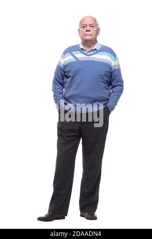 in full growth. casual elderly man in casual clothes Stock Photo