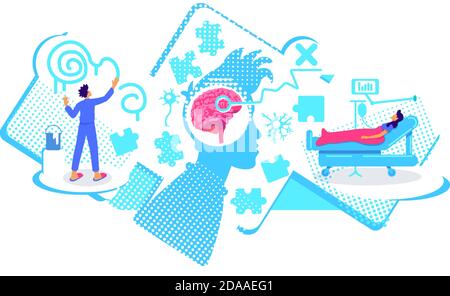 Psychological rehabilitation flat concept vector illustration Stock Vector