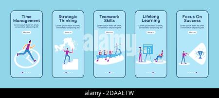 Career coaching onboarding mobile app screen flat vector template Stock Vector