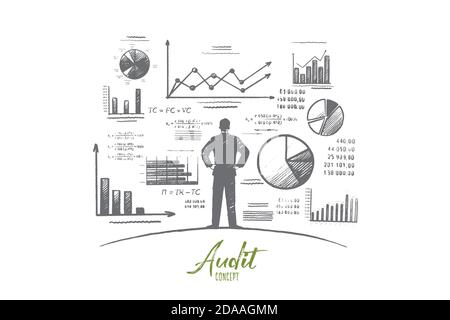 Audit concept. Hand drawn isolated vector. Stock Vector