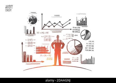 Audit concept. Hand drawn isolated vector. Stock Vector