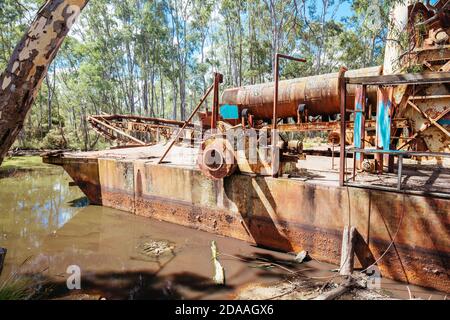 Dredge and Dragline Historical Site in Australia Stock Photo