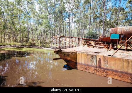 Dredge and Dragline Historical Site in Australia Stock Photo