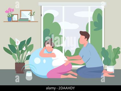 Message for pregnant woman flat color vector illustration Stock Vector