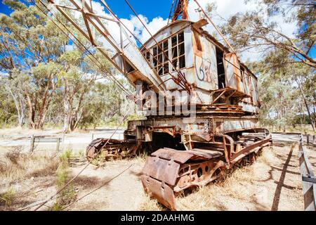 Dredge and Dragline Historical Site in Australia Stock Photo