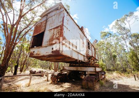 Dredge and Dragline Historical Site in Australia Stock Photo