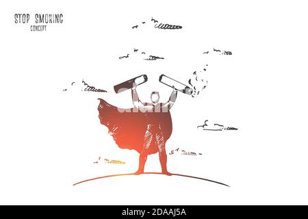 Stop smoking concept. Hand drawn isolated vector. Stock Vector