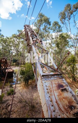 Dredge and Dragline Historical Site in Australia Stock Photo