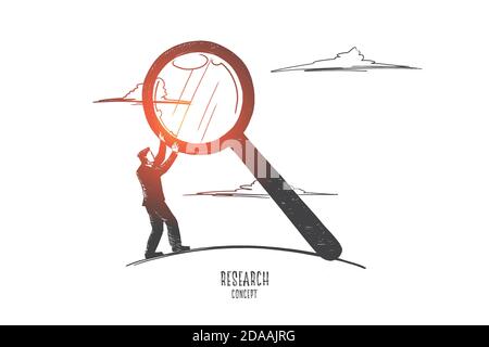 Research concept. Hand drawn isolated vector. Stock Vector