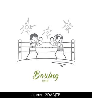 Boxing concept. Hand drawn isolated vector Stock Vector