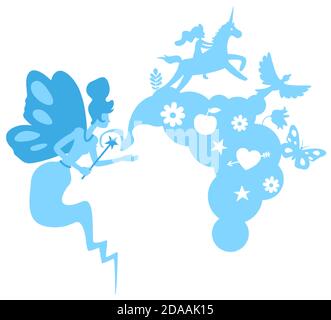 Fairy tale flat concept vector illustration Stock Vector