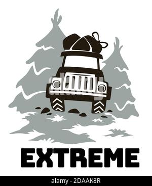 Extreme adventure, off road car travel club emblem Stock Vector