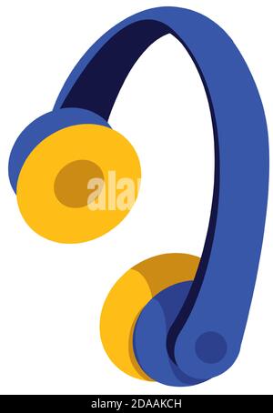 Headphones flat color vector object Stock Vector