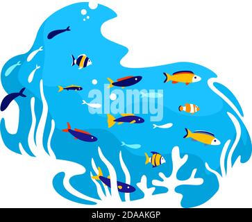 Coral reef 2D vector web banner, poster Stock Vector Image & Art - Alamy