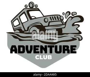 Adventure club off road expedition and traveling Stock Vector