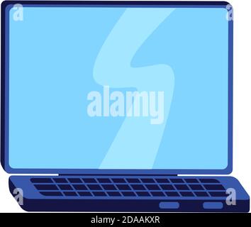 Laptop flat color vector object Stock Vector
