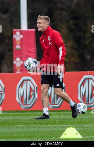 Cardiff, Wales, UK. 11th Nov, 2020. Matthew Smith of Wales in training. Wales training session at the Vale Resort on the 11th November 2020. Credit: Lewis Mitchell/Alamy Live News Stock Photo
