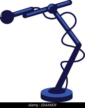 Microphone with wires flat color vector object Stock Vector