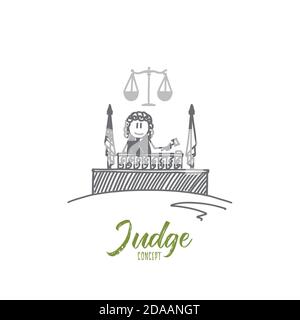Judge concept. Hand drawn isolated vector Stock Vector