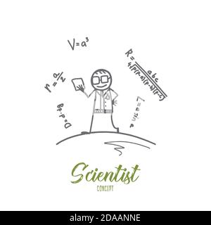Scientist concept. Hand drawn isolated vector Stock Vector