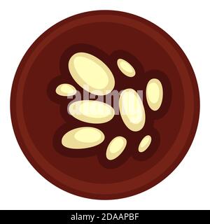 Plate with boiled eggs or onigiri of rice vector Stock Vector