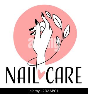 Nail care and treatment, logotype for manicure Stock Vector