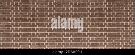Panoramic brick wall made of brown bricks Stock Photo
