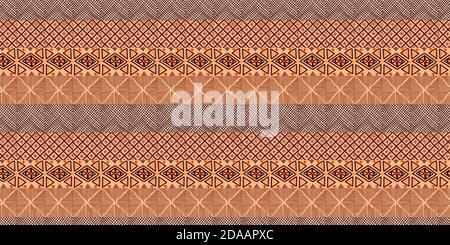 African print, seamless vector pattern in traditional African manner. Ethnic ornament. Warm browns Stock Vector