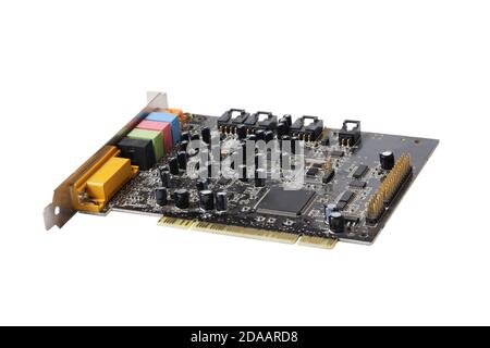 Computers circuit board isolated on white Stock Photo
