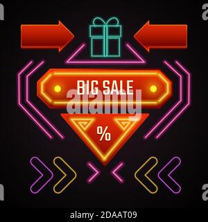 Big sale promotional banner with present vector Stock Vector