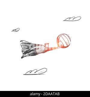 Volleyball concept. Hand drawn isolated vector. Stock Vector